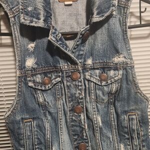 American Eagle Outfitters Blue Jean Vest